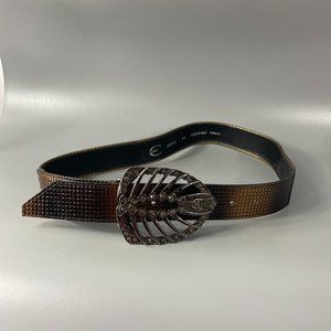 Roberto Cavalli So5FMG Wide Leather Belt, 85